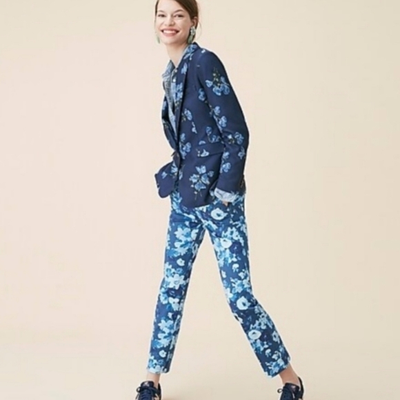 J. Crew Watercolor Begonia Print Remi Pants 6 - Picture 2 of 7